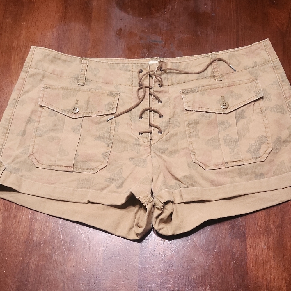 Denim & Supply Sz31 Cargo Tan Lace-Up Women's Shorts